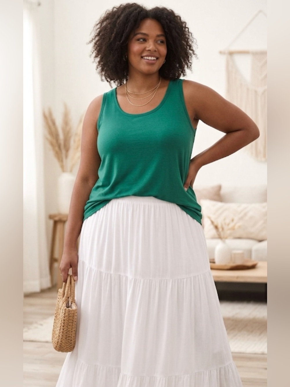 Torrid Size 1 Super Soft Knit Tank - Green - Gently Used